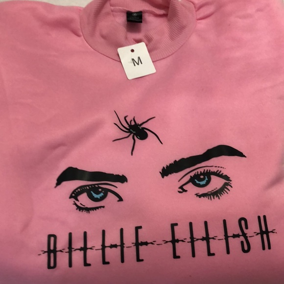 Billie Eilish Pink Sweatshirt adult medium NWT - Picture 2 of 5
